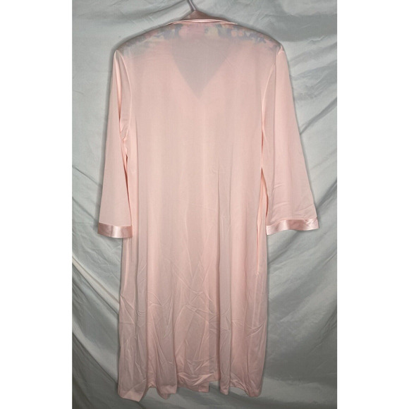 Vanity Fair Robe Pink Nylon Button Up Size 32 Small Made in USA Vintage - Picture 5 of 7